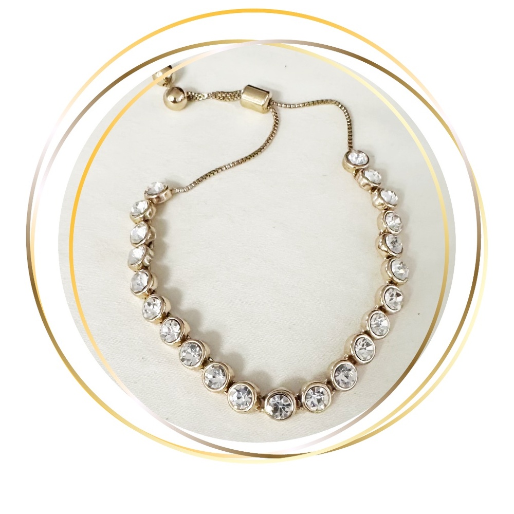 Crystal and Gold Plate Bracelet.